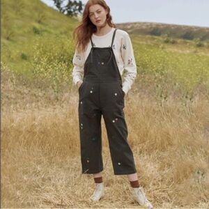 NWT The GREAT The Easy Overall Floral Embroidery Size Small